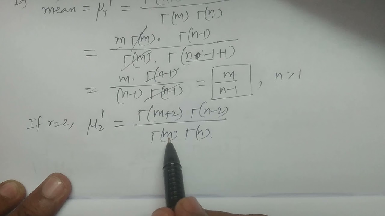 Mean and Variance of Beta distribution of second kind - BSc Statistics