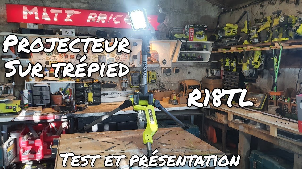 [RYOBI] PROJECTEUR SUR TREPIED R18TL - test et présentation