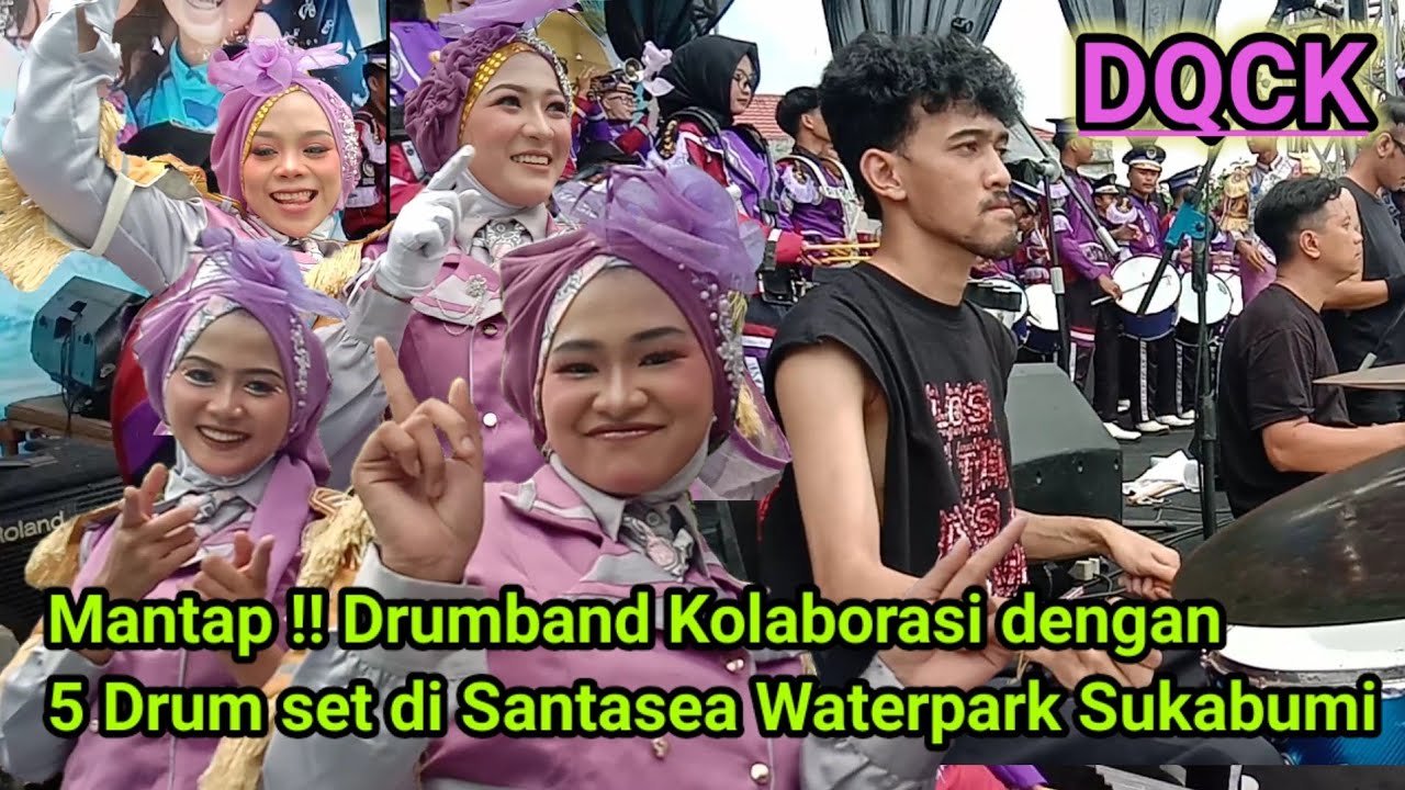 Mantap !! Kolaborasi DQCK dengan 6 Drumset di Santasea || Pesta Coverdrums