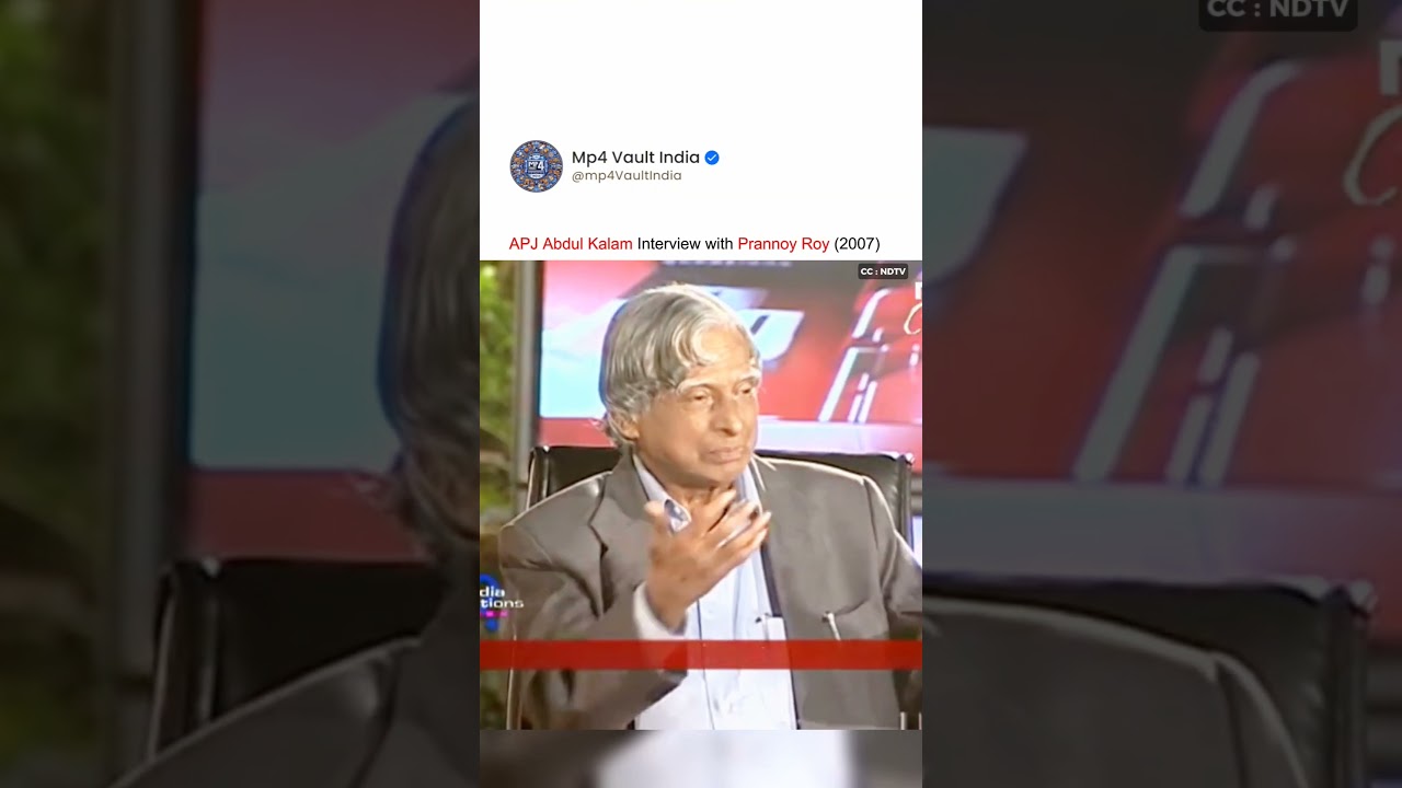 APJ Abdul Kalam Interview with Prannoy Roy (2007) #abdulkalam #ndtv #retro #indianpolitics