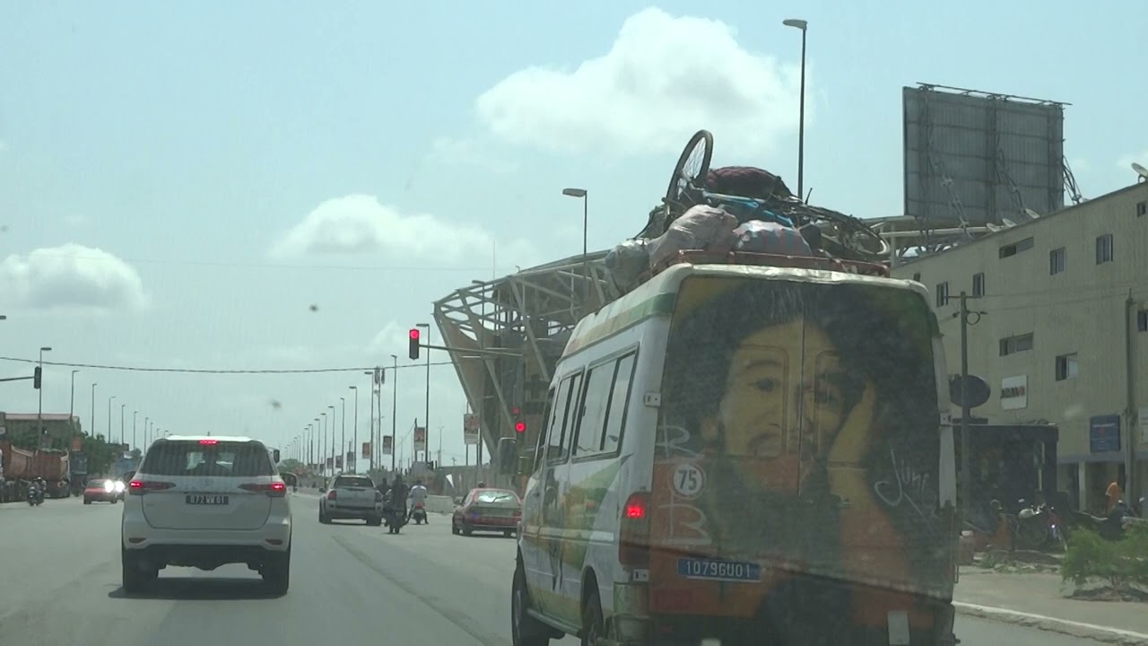 DRIVING THROUGH BOUAKE, COTE D'IVOIRE, WEST AFRICA.
