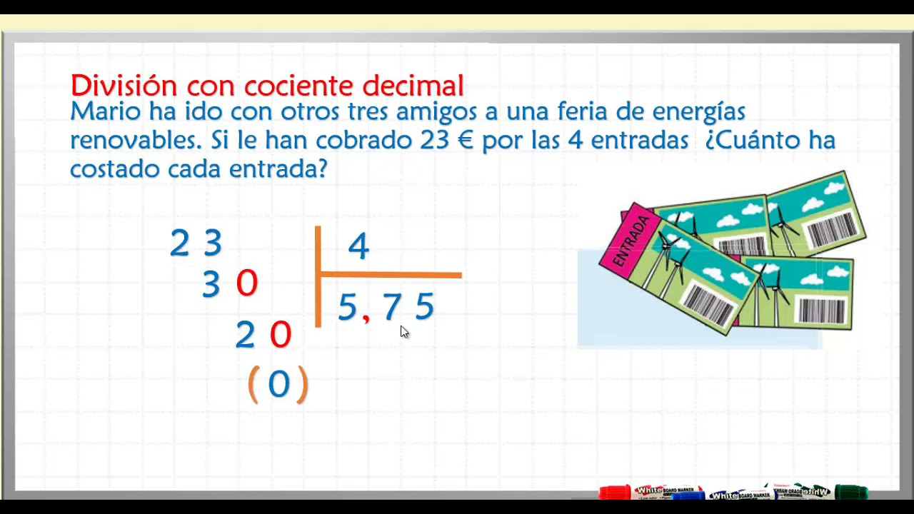 Matemática 6to primaria || División con cociente decimal