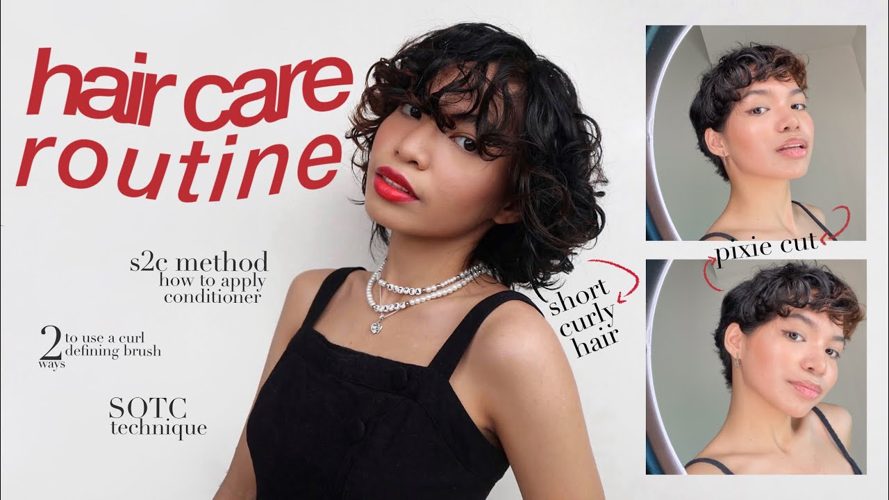 hair care routine for short curly hair/pixie cut ⚡️ (philippines)