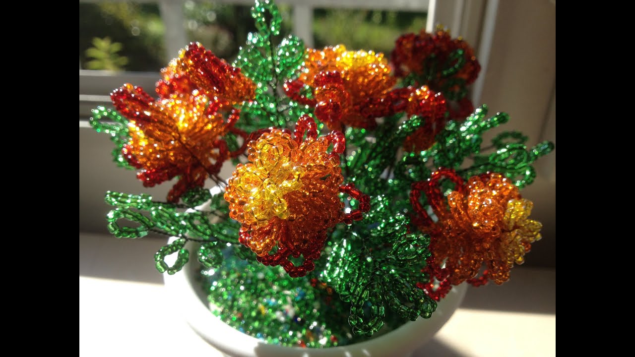 STUDENTENBLUME aus PERLEN. Anna's Perlen. DIY