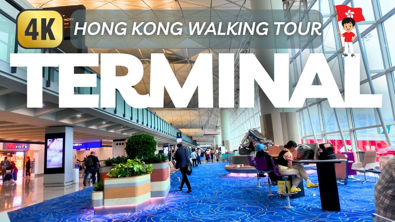 Immersive Hong Kong AIRPORT TERMINAL Walking Tour (4k): Departure Gates, Facilities & Retail Shops