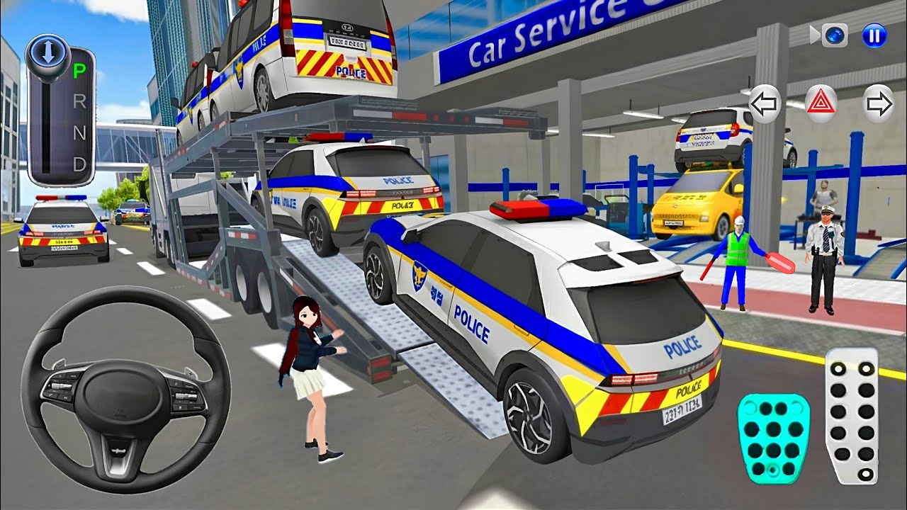 Police Cars Transport to Repair Shop & Police Station🔧🚔 3D Driving Class 2025 - Android Gameplay🎮