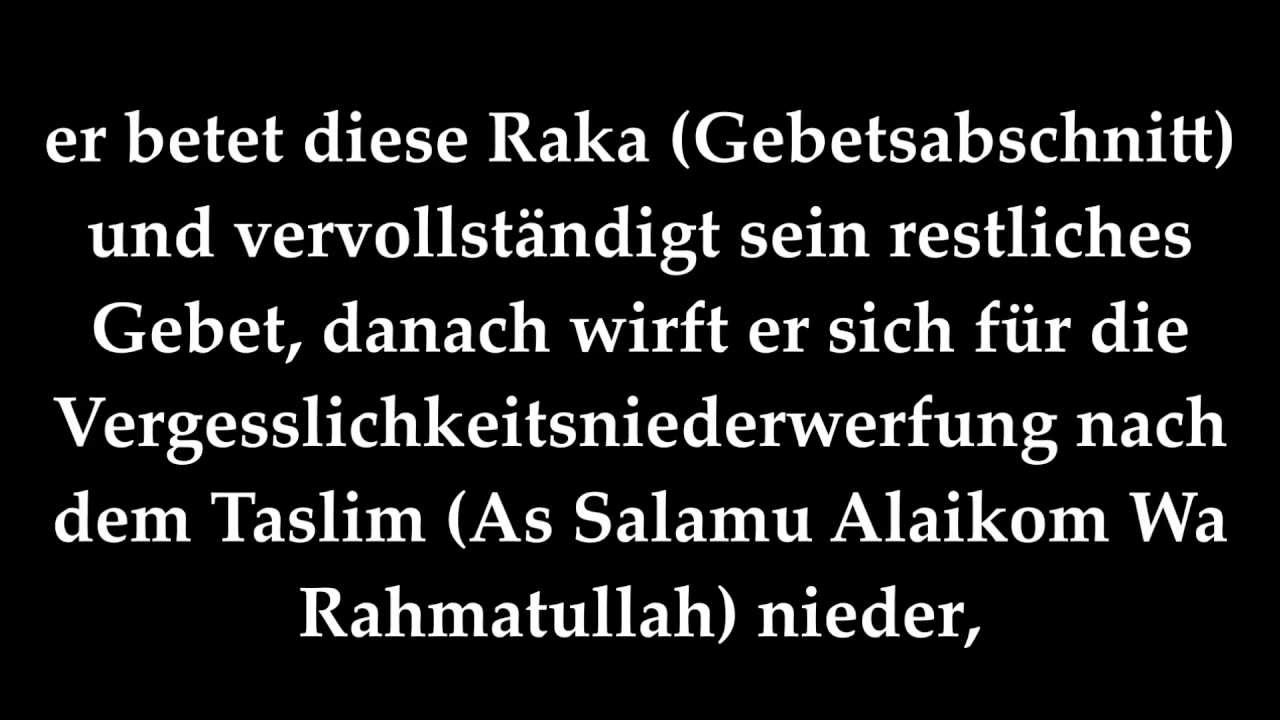 Islamisches Urteil (Hukm) über denjenigen der ein Rukn (Stütze) vom Gebet unterlässt