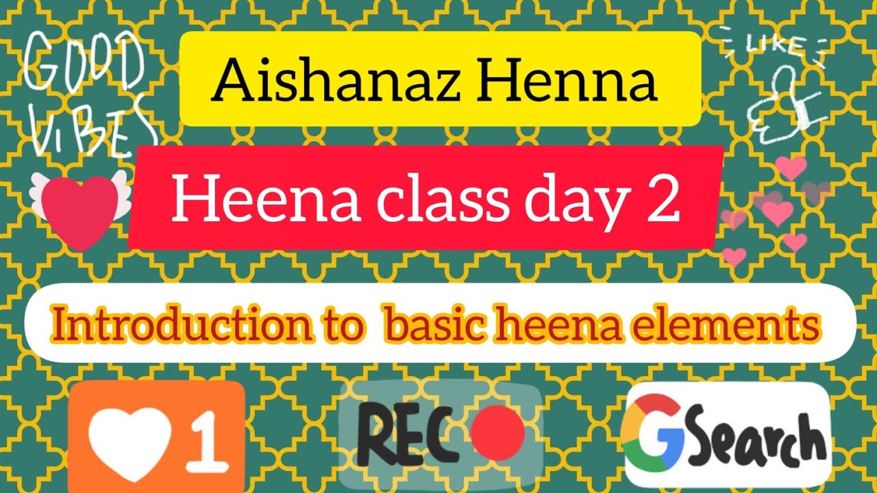 Introduction to basic heena elements | Heena class day 2 #aishanazhenna #heenaclasses #mehendiart