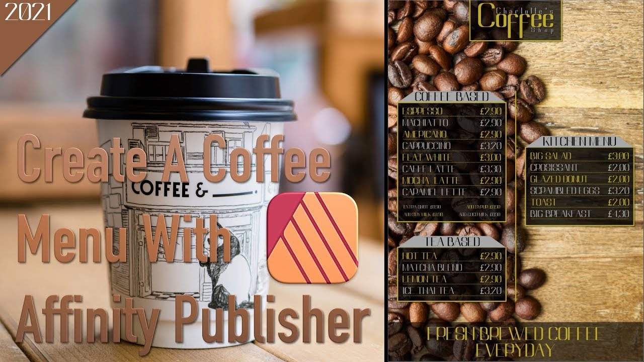 Создание меню в Affinity Publisher
