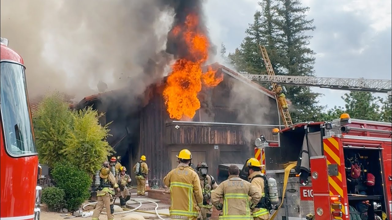 Structure Fire Engulfs Chatsworth Home, One Firefighter Injured