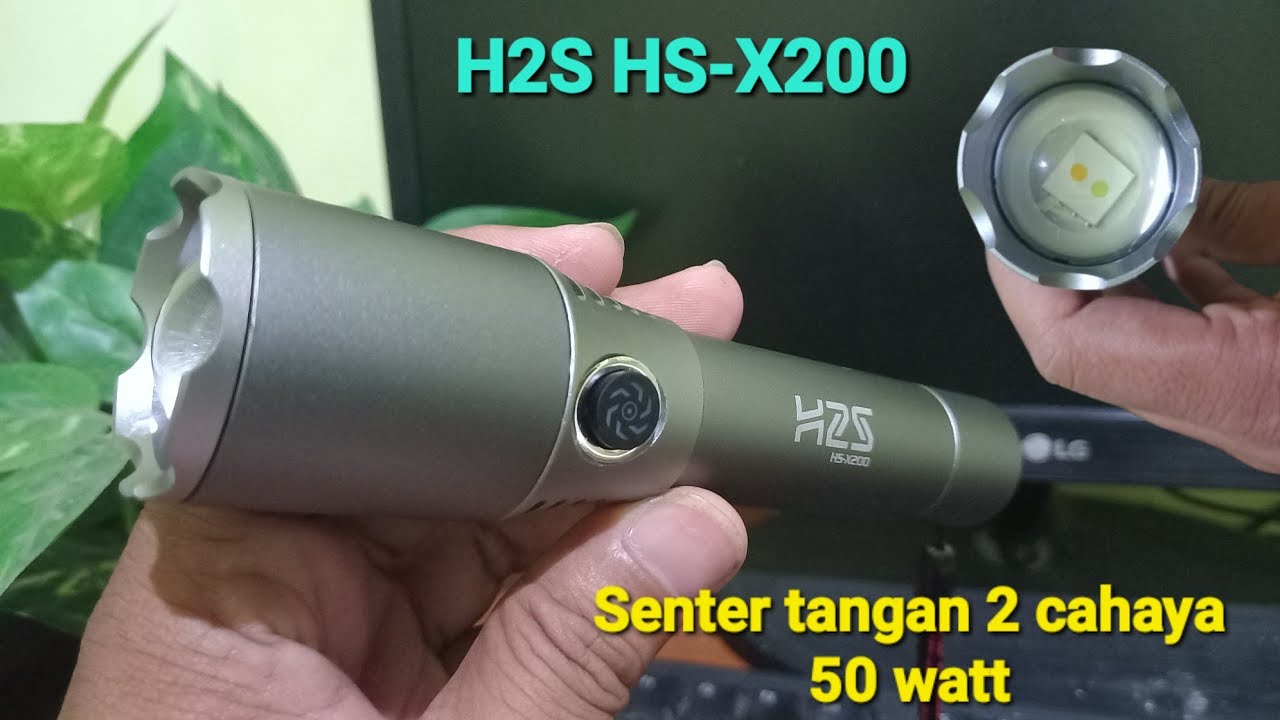 Terbaru....Senter tangan 2 cahaya full alloy mantap || H2S seri HS- X200 