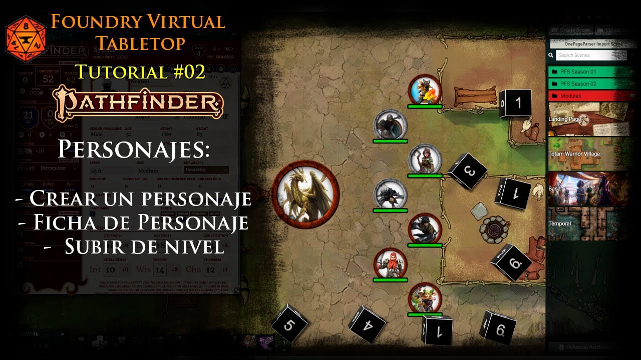 Foundry VTT [Tutorial #02] Crear personajes y subir de nivel (PF2)