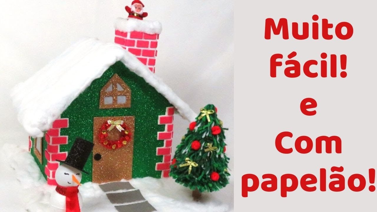 Como fazer casa de Natal (DIY casinha de Natal com papelão) | Pricity