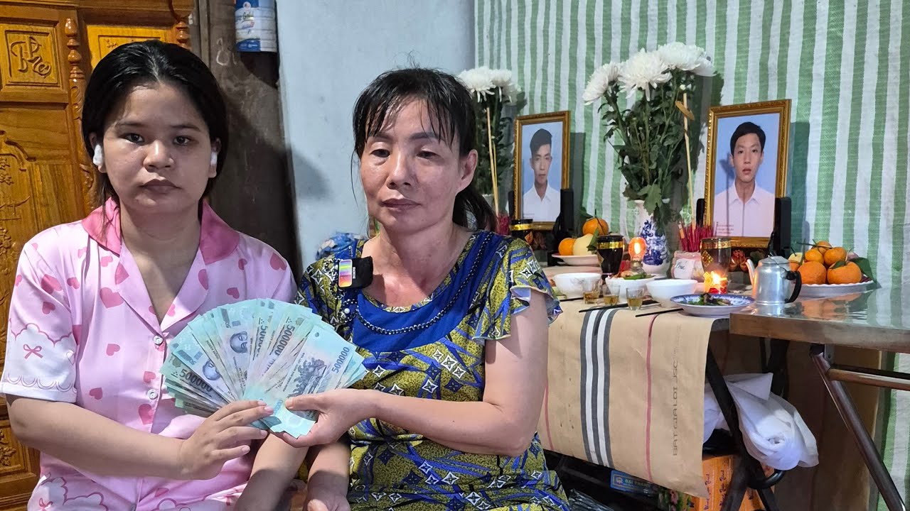 Trao số tiền lớn từ ông Tiên ở Mỹ cho gia đình Phúc và Thuận pị TNGT ckết 
