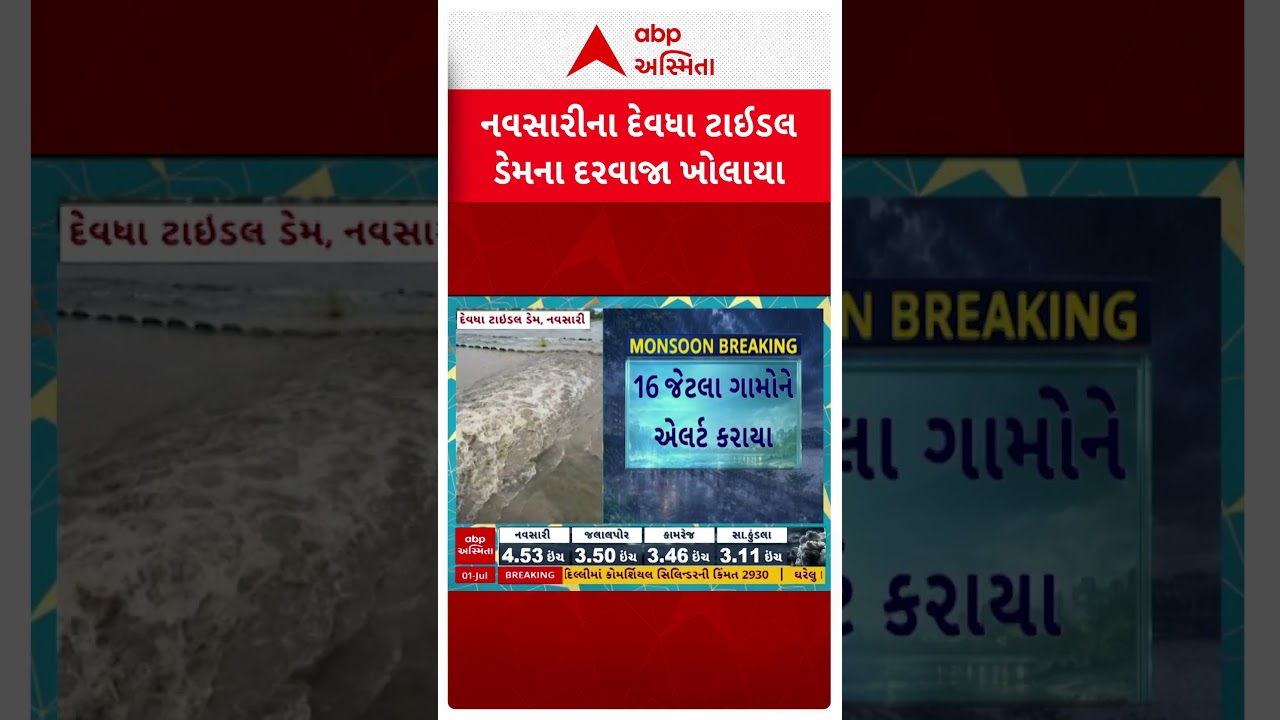 Navsari Rain | નવસારીના દેવધા ટાઇડલ ડેમના દરવાજા ખોલાયા