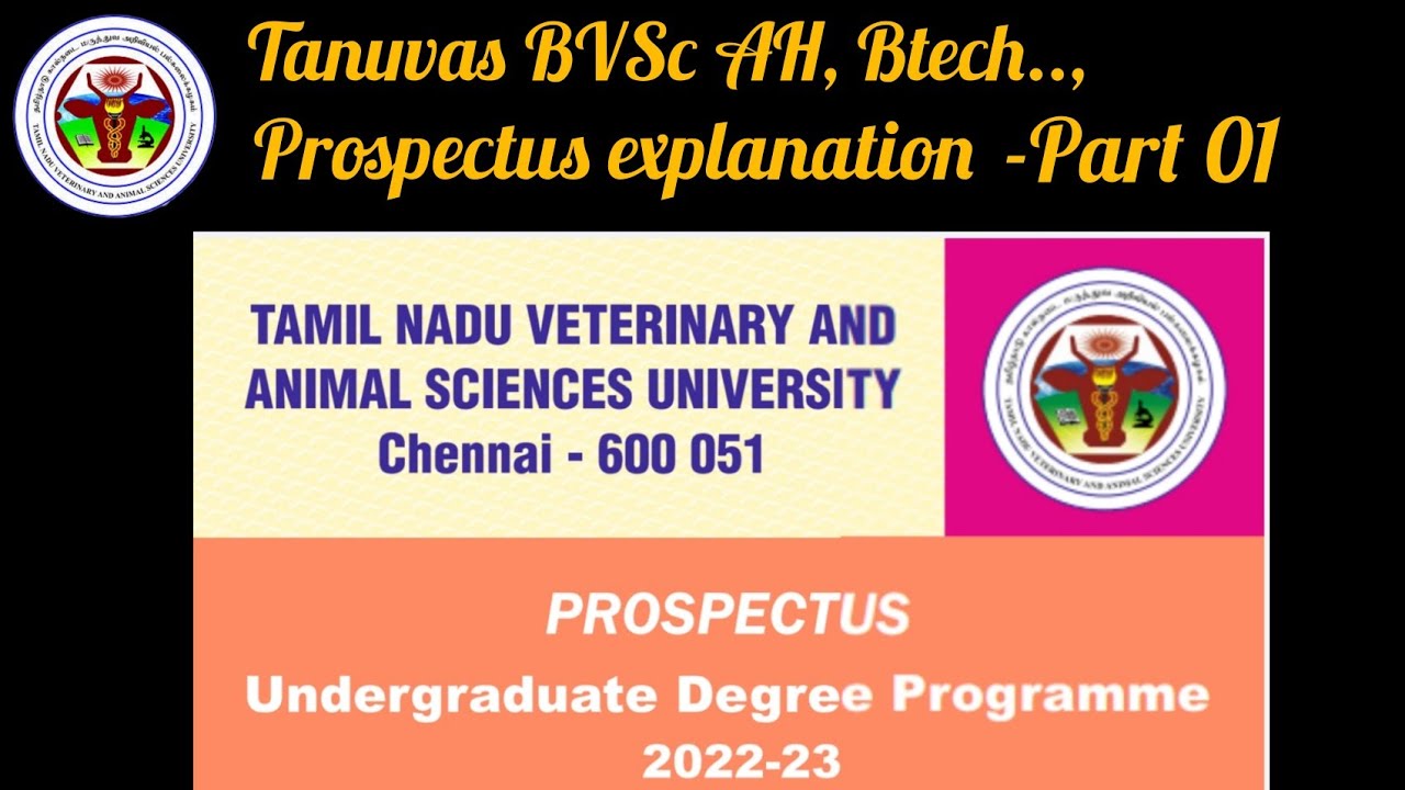 tanuvas prospectus 2022-23 part 1 explained
