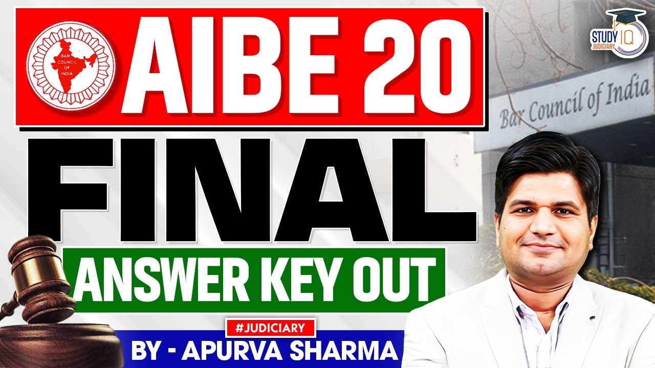 AIBE -20 Final Answer key Out| How to Download | आगे क्या करे |By:- Apurva Sharma |StudyIQ Judiciary