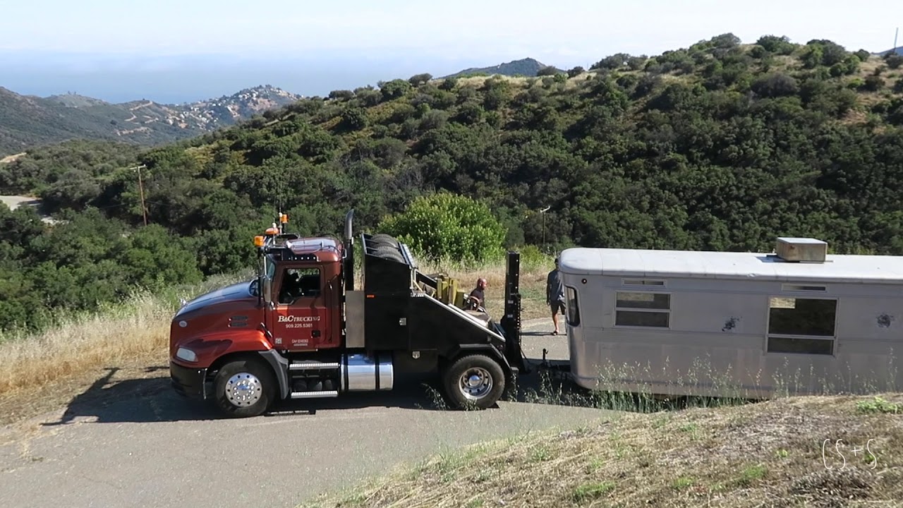 1956 SPARTAN TRAILER MAKES THE LONG JOURNEY