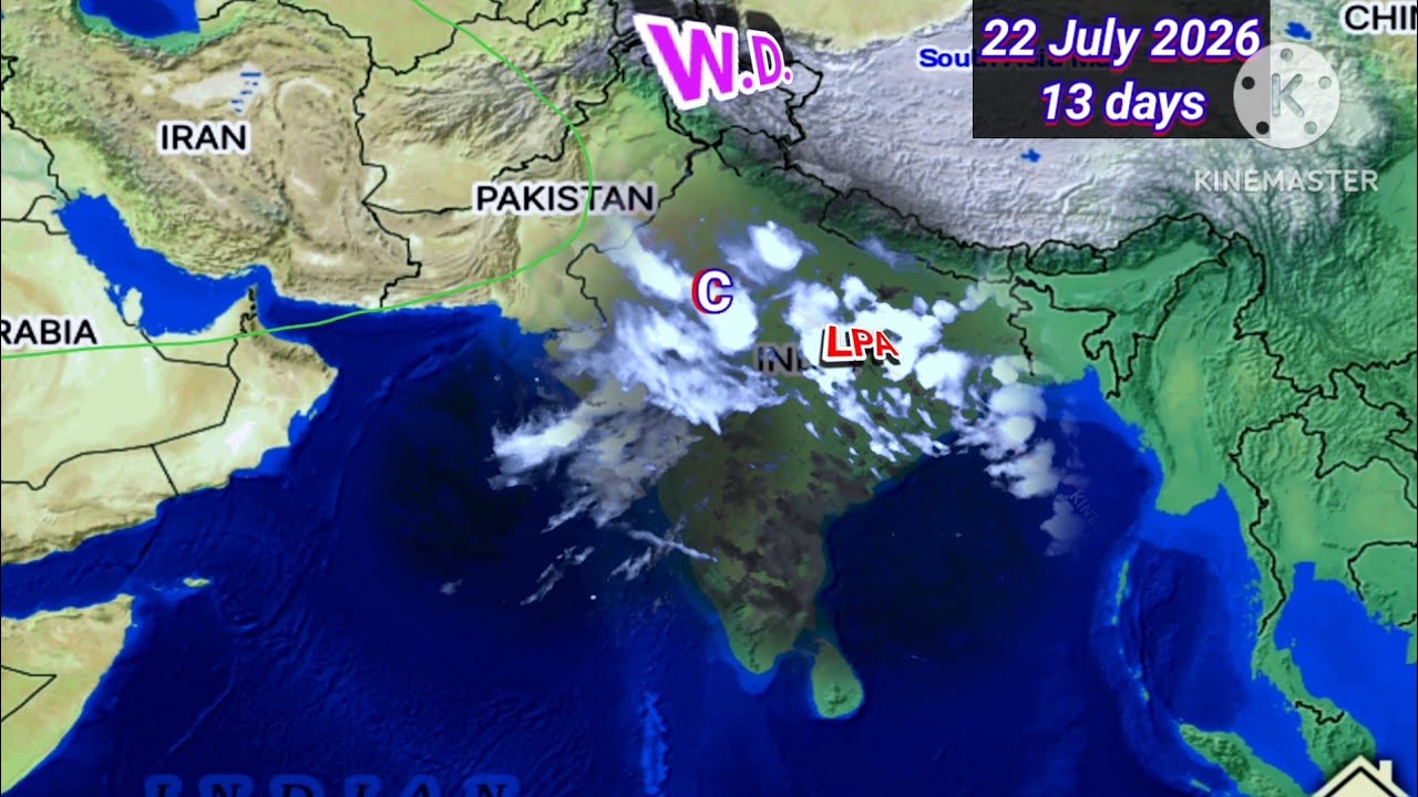 NEXT 30 Days South Asia Weather System Map 🗺️/10 July 2026 Monsoon Through LPA.
