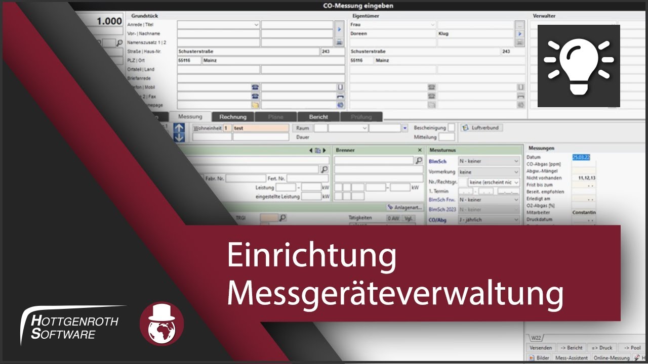 Einrichtung Messger&auml;teverwaltung - KAMIN Futura