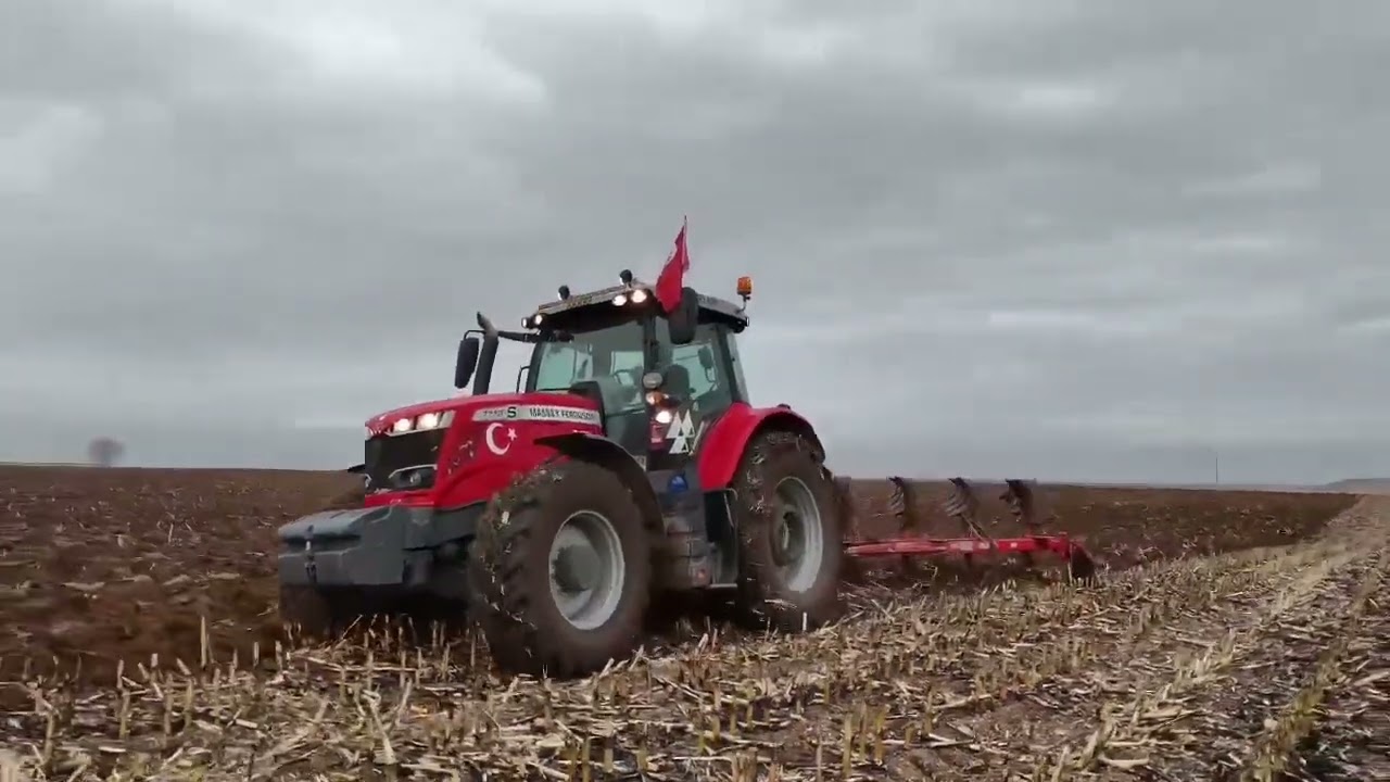 Massey Ferguson 7718 Ünlü Pulluk Tarla Sürümü @Kusculartarim26