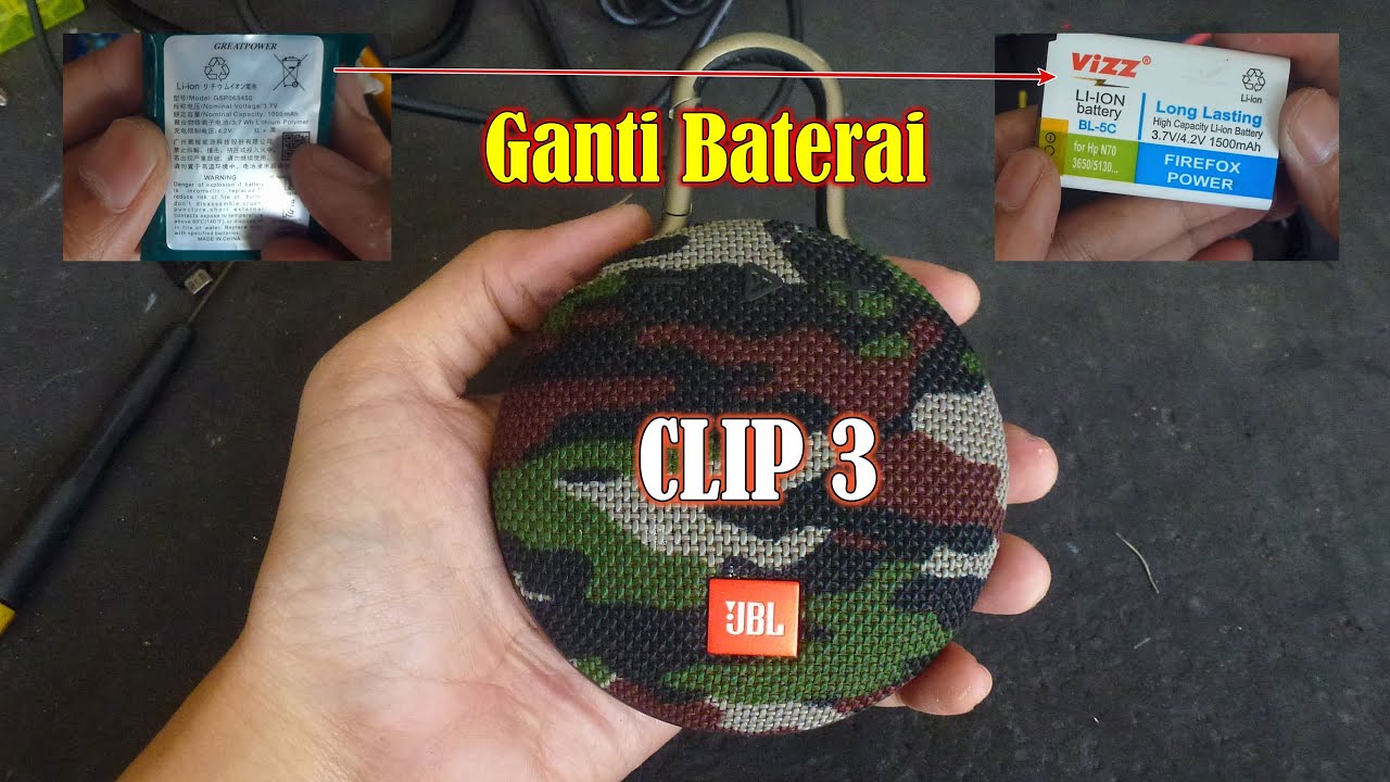 Mengganti Baterai JBL Clip 3