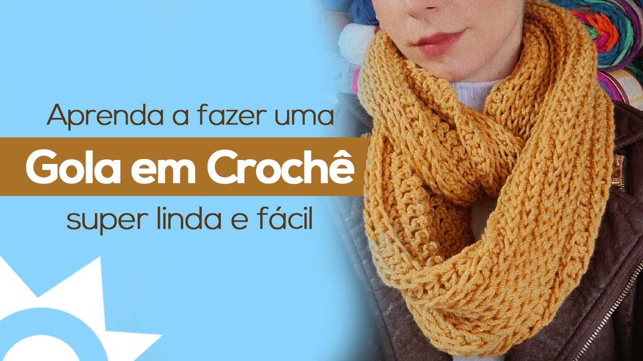 Gola em Falso Ponto Tricô - Fácil e rápida