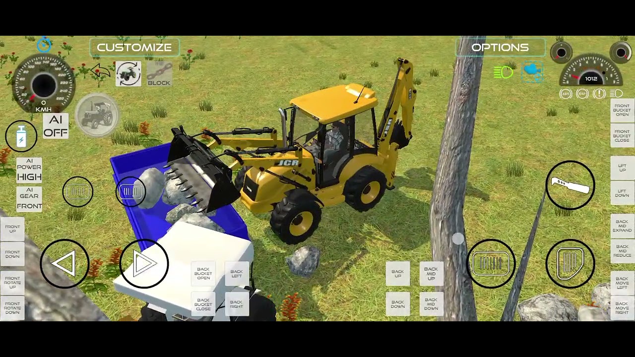 JCB or 3 tractor 🚧 JCB se tractor me pathar bhare Gaye 🎮😱