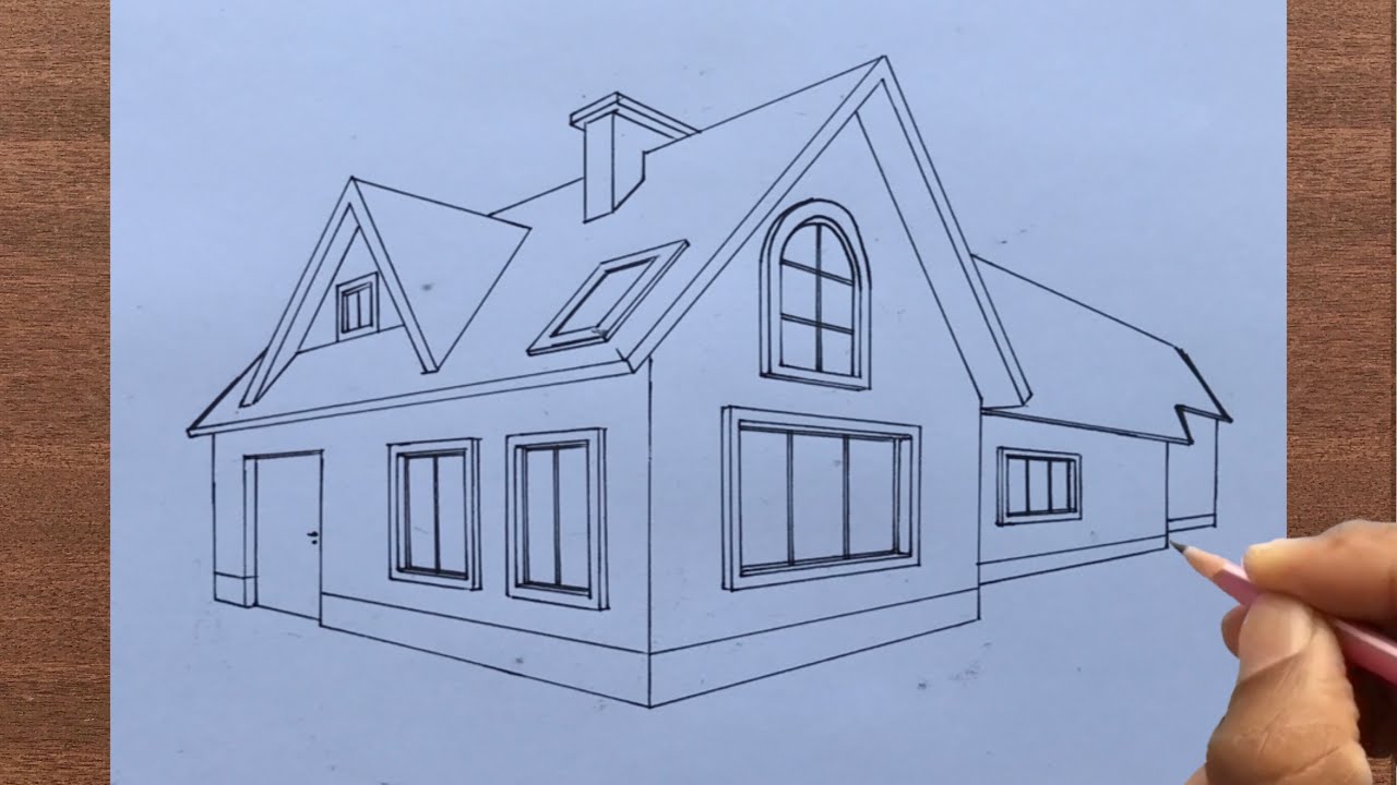 How to Draw a House in 2 Point Perspective
