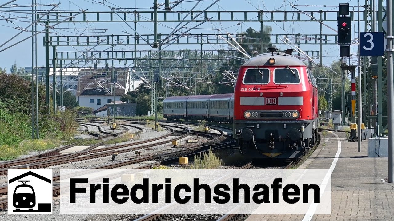Bahnhof Friedrichshafen: Diesel 2021 + Umsetzen BR 218 am IC Bodensee