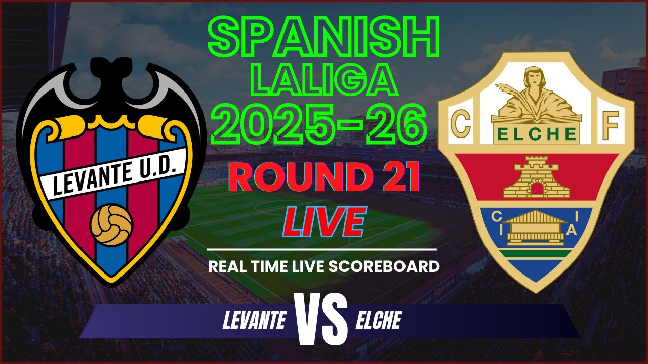 Levante vs Elche Live Scores | 2025-26 Spanish LaLiga Round 21