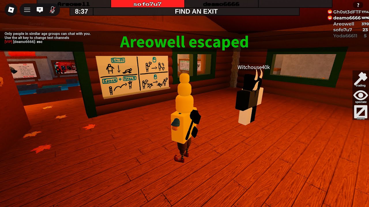 flee the facility in public servers