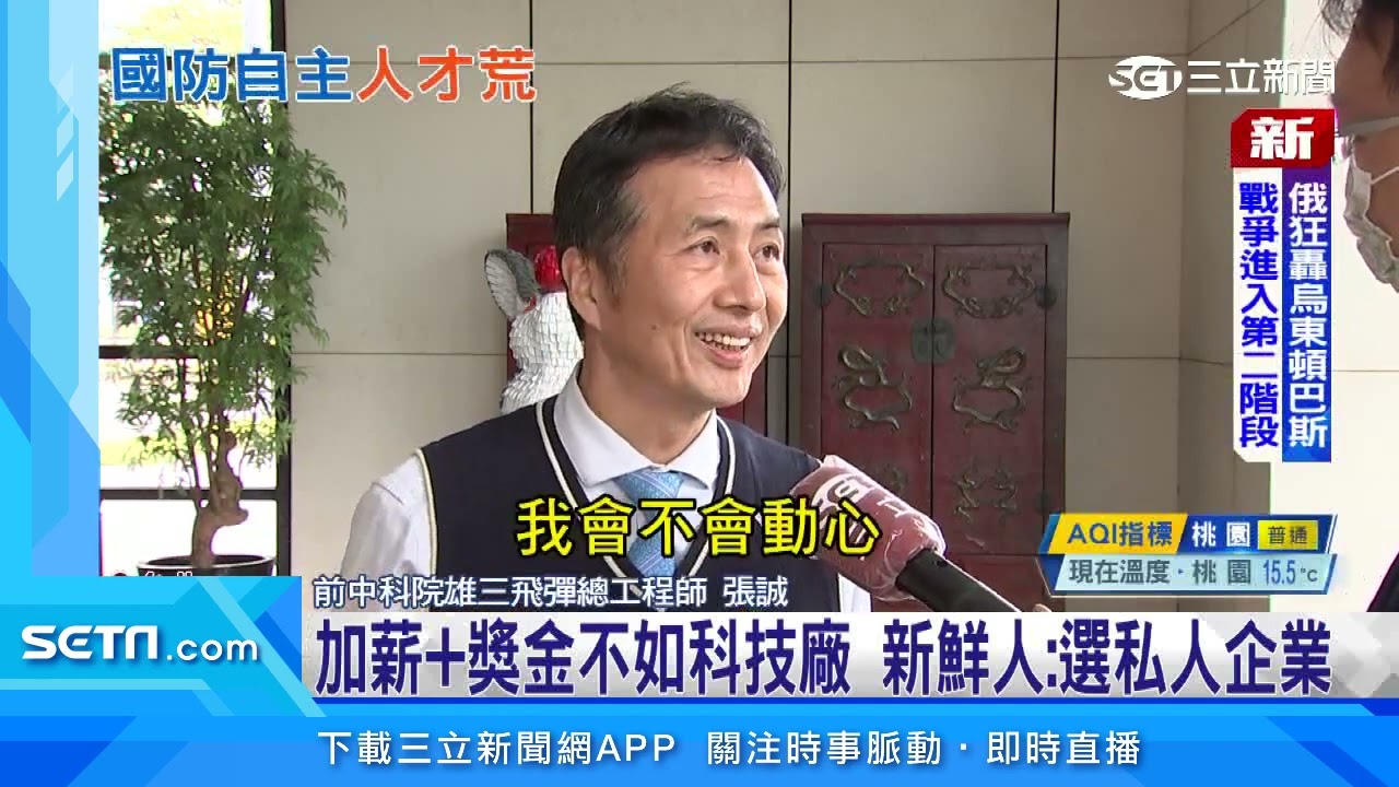 未來5年逾10%人力屆退　中科院恐人才斷層｜三立新聞台