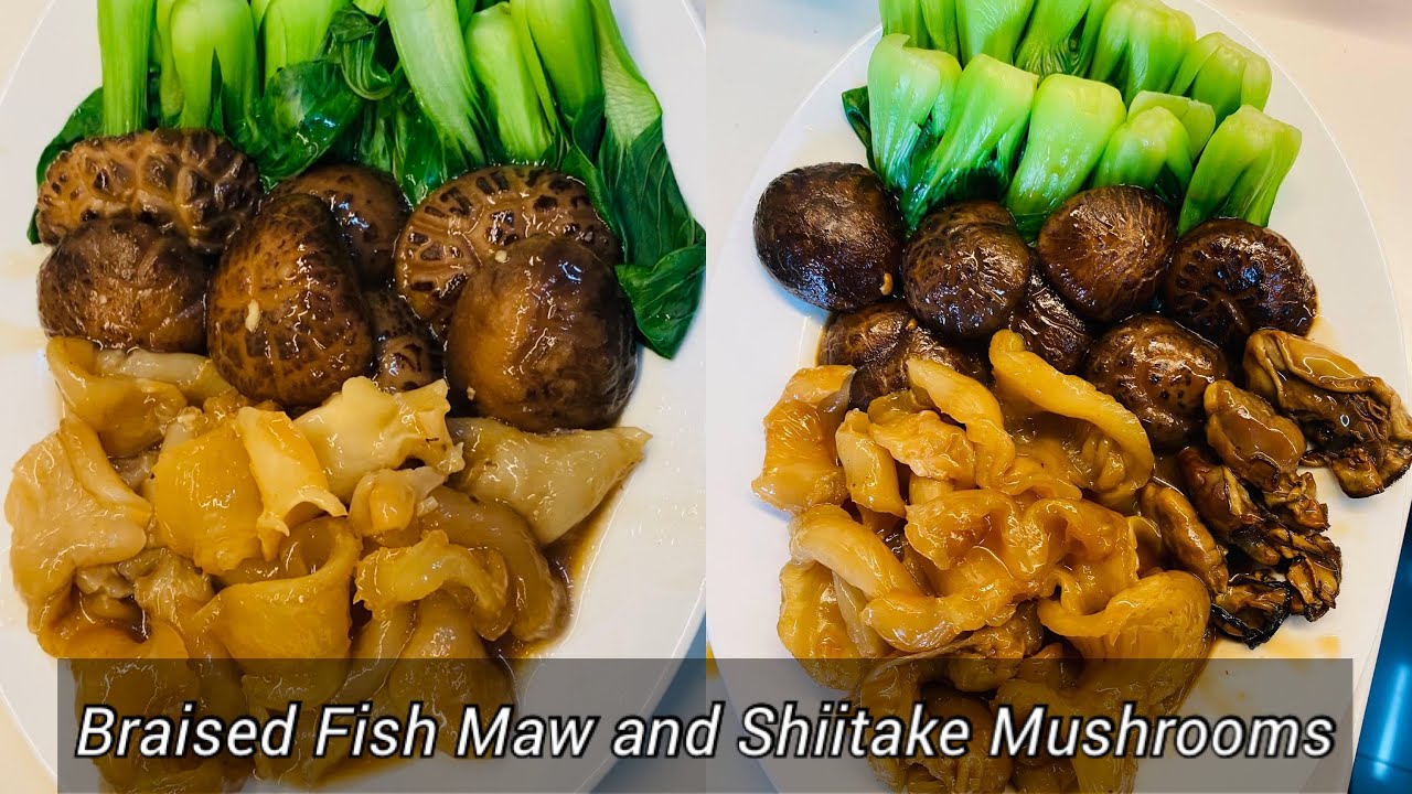 Braised Fish Maw and Shiitake Mushrooms