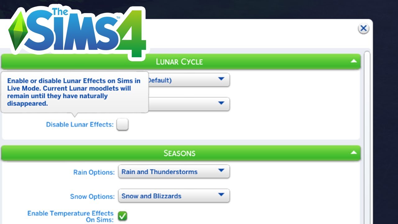 How To Enable Or Disable Lunar Effects Werewolves (Turn On/Off) - The Sims 4
