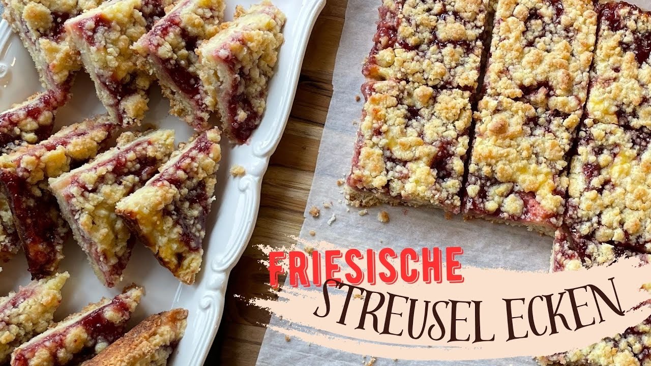 Friesische Streusel Ecken/ Einfach und lecker/#streuselkuchen #streusel #Marmelade Blechkuchen