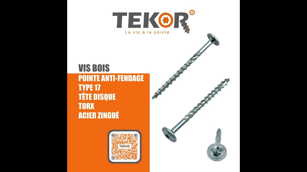 Vis &agrave; bois Tekor - La vis &agrave; la pointe