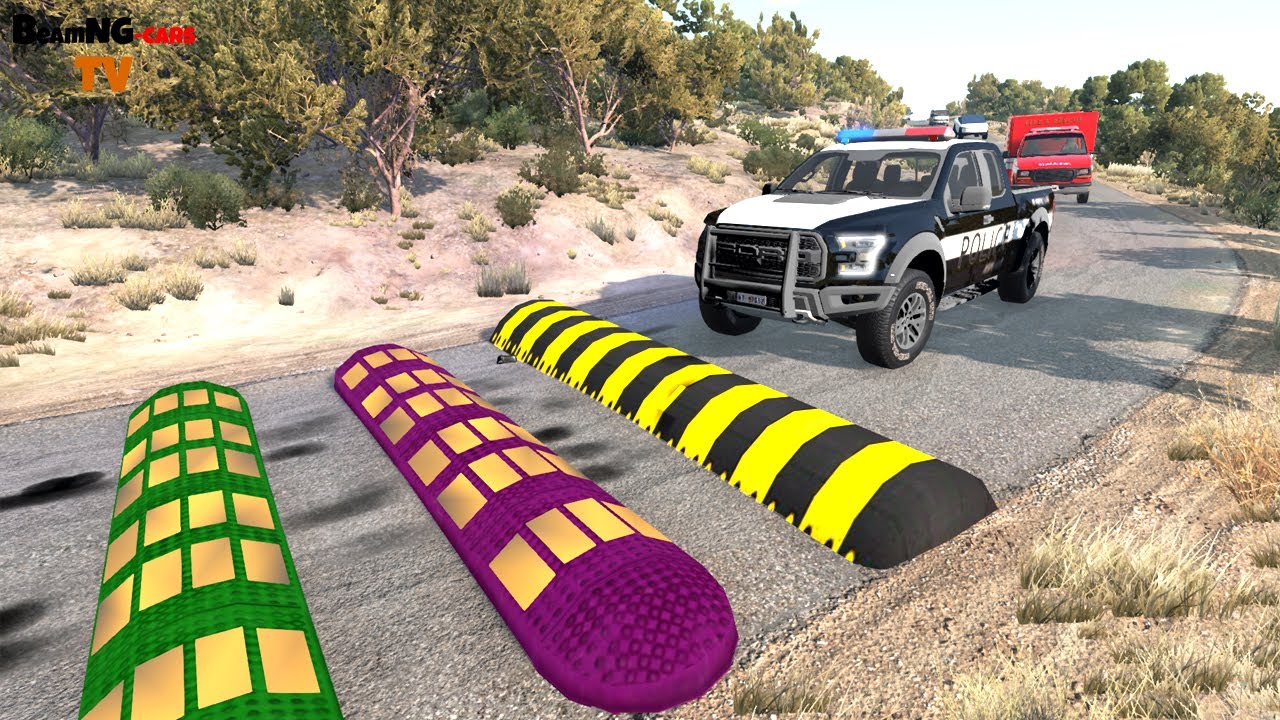Cars vs Colored Massive Speed Bumps #12 - BeamNG.drive | BeamNG-Cars TV