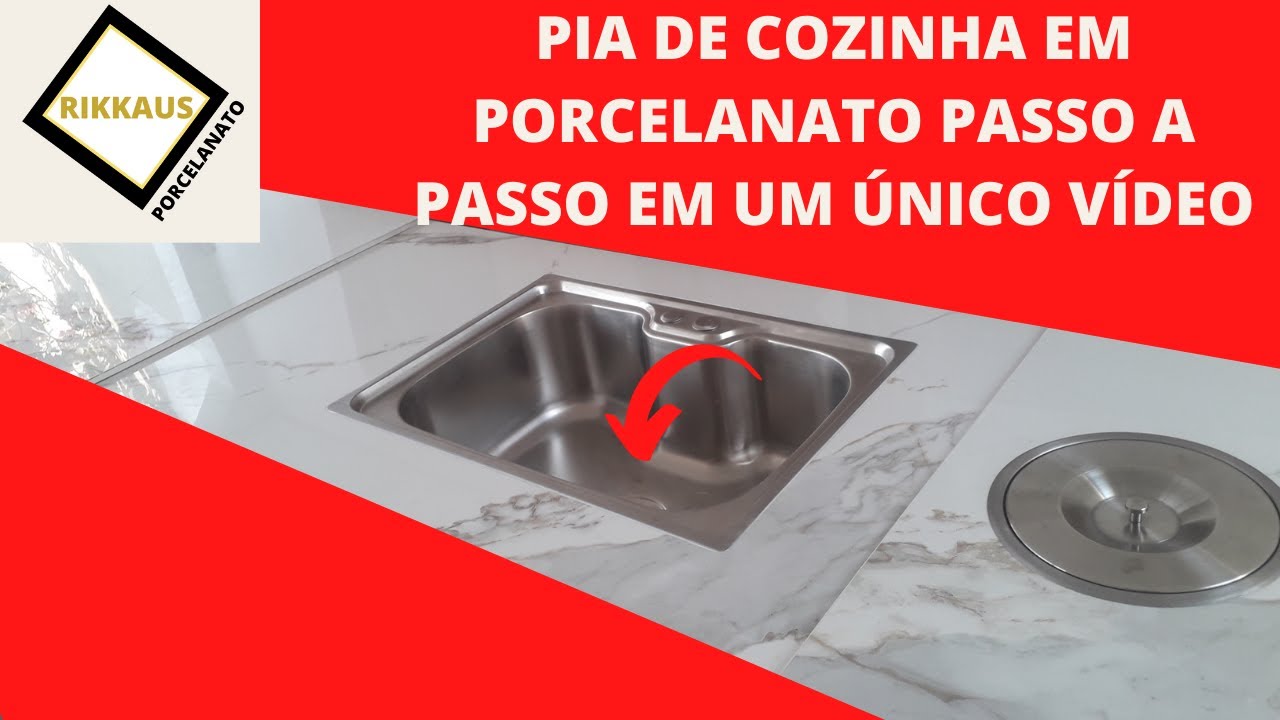Como fazer pia de cozinha de porcelanato passo a passo em um único vídeo