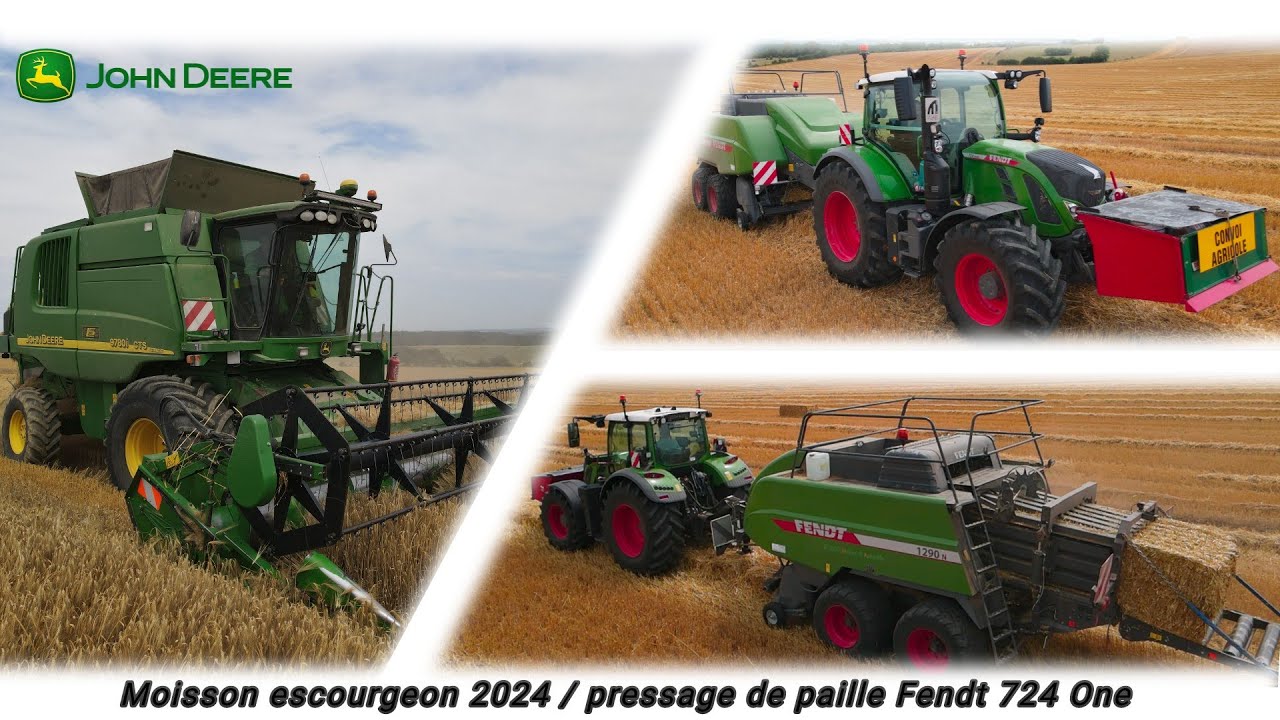 MOISSON 2024 JOHN DEERE / PRESSAGE DE PAILLE FENDT 724 ONE