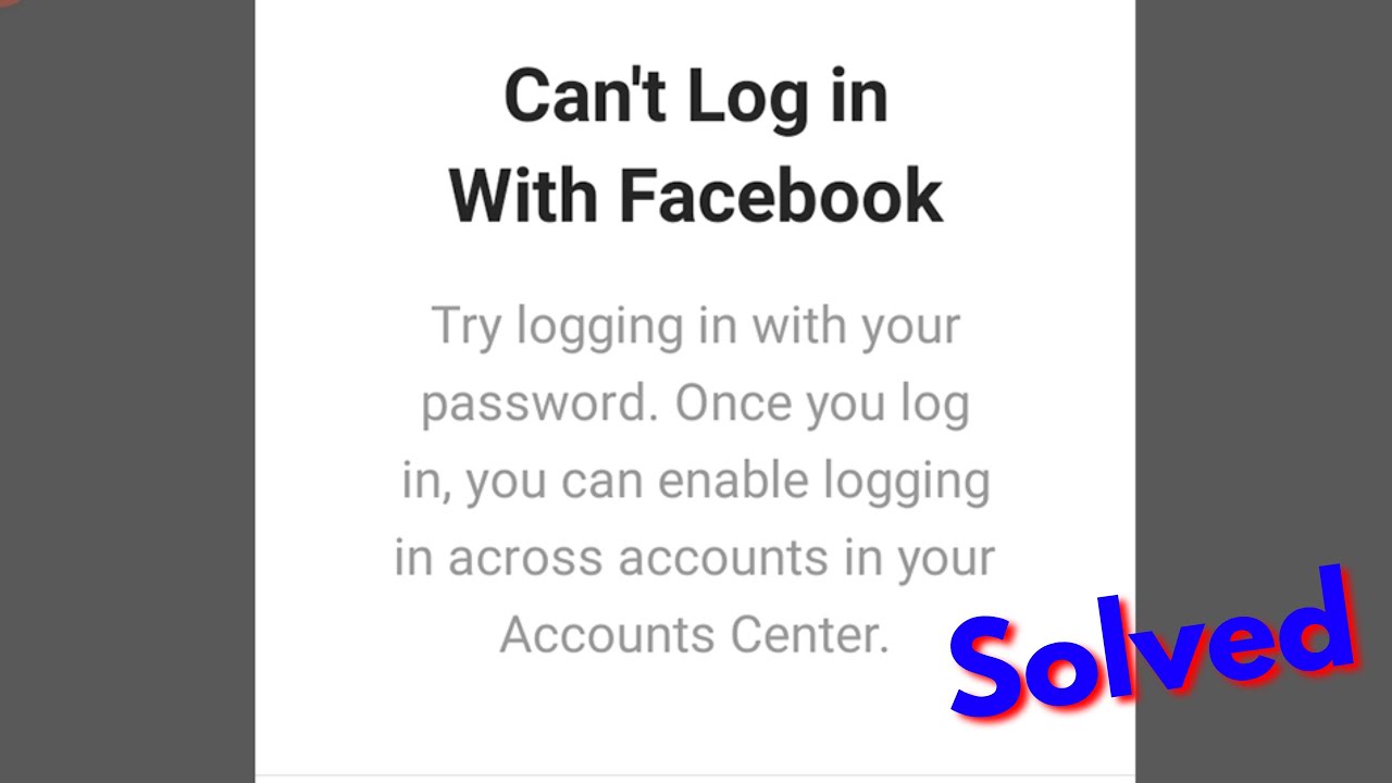 Fix instagram can't login with facebook try logging in with your password