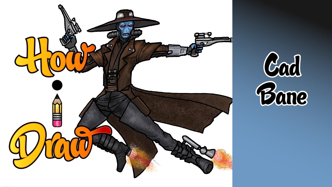How I Draw CAD BANE STAR WARS BOUNTY HUNTER | * how to draw cad bane art lessons drawing tutorials *