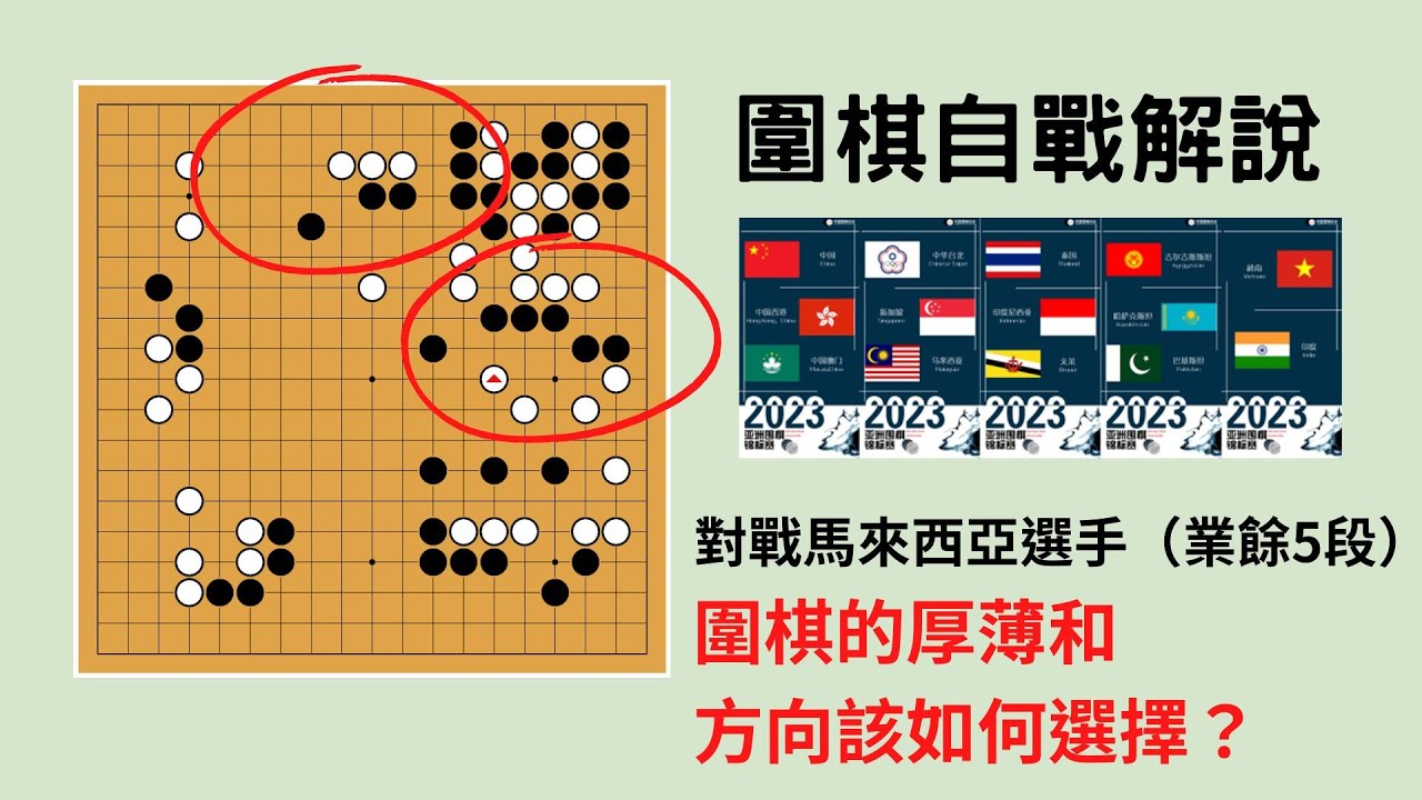 【圍棋自戰解說】亞洲圍棋錦標賽第一輪對戰馬來西亞選手 | 圍棋的厚薄和方向該如何選擇？
