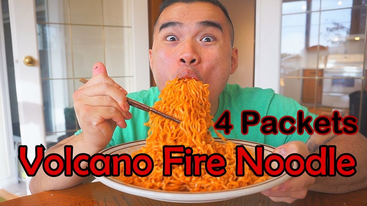 VOLCANO FIRE NOODLE CHALLENGE