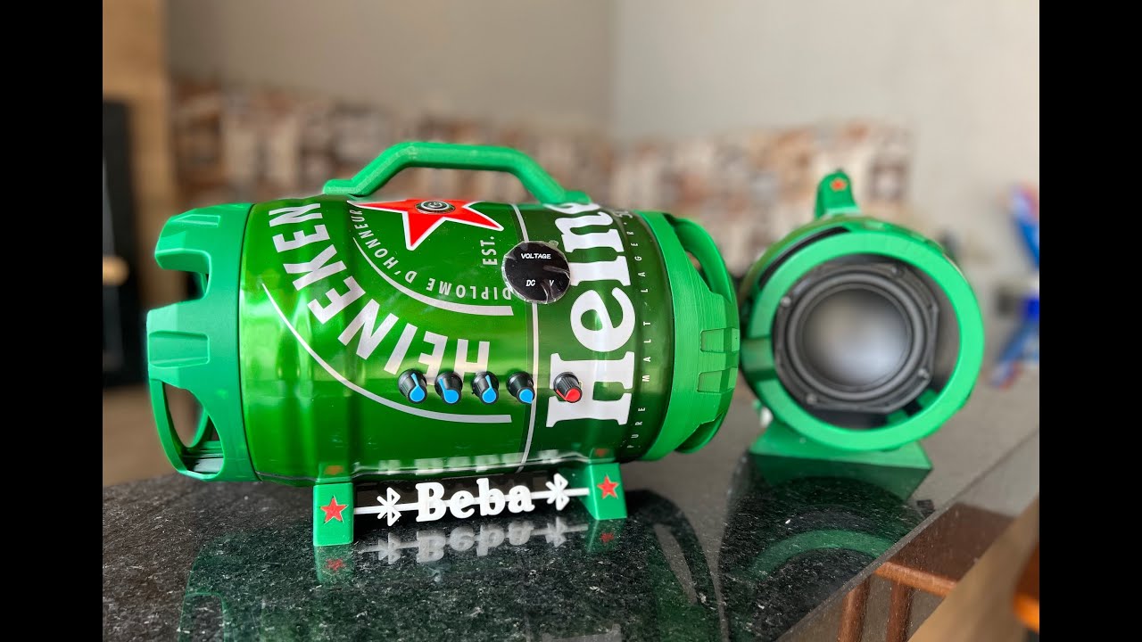 Caixa de som - Barril Heineken Com subwoofer.