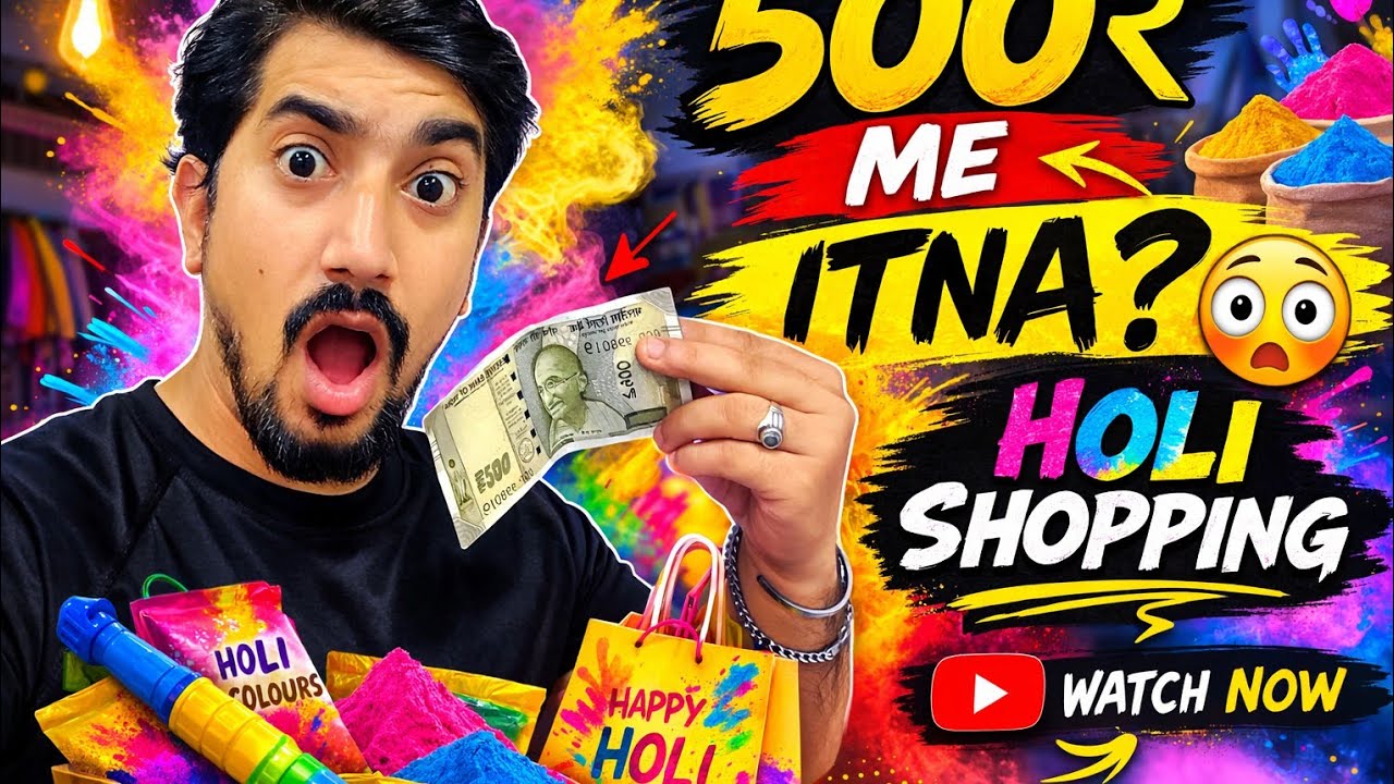 Holi stash 2026 Holi shopping saste rate mein.🎨🌈🌊💧🎉😀@AnkittBaswalDailyVlogs 