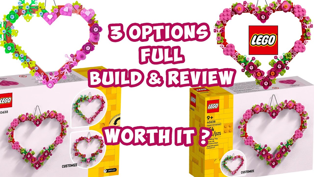 LEGO Heart &hearts;️💛🩷 Украшение для дома (40638) | Полная сборка и обзор всех 3 вариантов