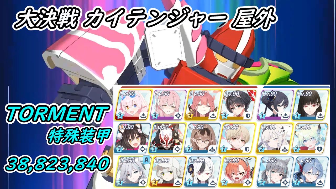 【ブルアカ】大決戦 カイテンジャー 屋外 特殊装甲 TORMENT ３凸 38,823,840 2025/07