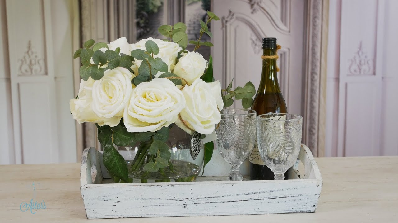 A Valentine's Day Gift Idea: White roses in a bubble bowl