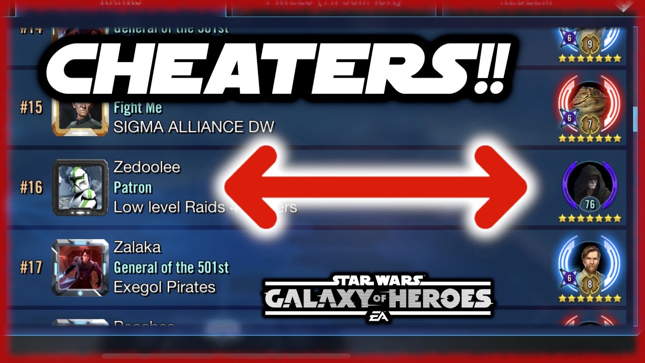 Exposing Cheaters in Star Wars Galaxy of Heroes!!  Roster Mania!